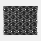 Zwart-wit art-deco naadloos patroon fleece deken (Voorkant (Horizontaal))