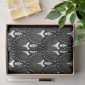 Zwart-wit art-deco patroon tissuepapier (Geschenk)