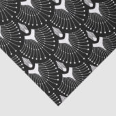 Zwart-wit art-deco patroon tissuepapier (Detail)
