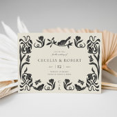 Zwart-wit Art Deco Save the Date