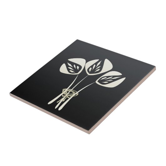 Zwart-wit Art Deco stijl Tegeltje (Zijkant)