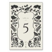 Zwart-wit Art Deco Tafelnummer Kaart (Voorkant)