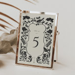 Zwart-wit Art Deco Tafelnummer Kaart<br><div class="desc">Deze elegante zwart-witte trouwtafel nummerkaart van het Adaline Collectie is voorzien van alle handgetekende, art deco-stijl bloemen. Creëer een prachtige eerste indruk voor uw bruiloftsgasten! Personaliseer het eenvoudig en snel met uw gegevens. Druk op de knop 'aanpassen' om de stijl en plaatsing van de tekst verder te rangschikken en op...</div>