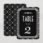 Zwart-wit Art Deco Tafelnummers voor Huwelijk (Voorkant / Achterkant)