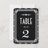 Zwart-wit Art Deco Tafelnummers voor Huwelijk (Voorkant)