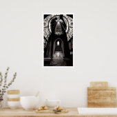 Zwart-wit art Deco-trappen naar waar? Poster (Keuken)