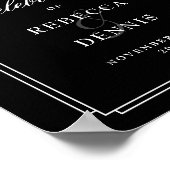 Zwart-Wit Art Deco Trouw Welkom Bord Poster (Hoek)