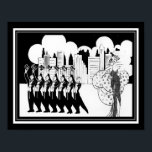Zwart-wit, Art Deco uit 1920, Showtime Poster<br><div class="desc">Kop draaien, jaren '20, Art Deco, showtime print in zwart-wit. Standaard 11x14 hier weergegeven. Ook beschikbaar in standaard 8x10 & 16x20, evenals op canvas, en andere producten Zazzle.</div>