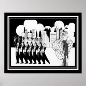 Zwart-wit, Art Deco uit 1920, Showtime Poster (Voorkant)