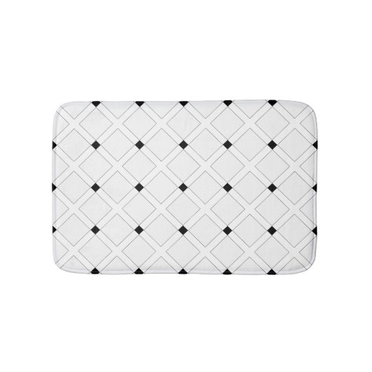 Zwart-wit Art Deco vierkant patroon Badmat (Voorkant)