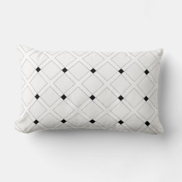Zwart-wit Art Deco vierkant patroon Kussen