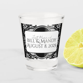 Zwart-wit Art Deco Vintage Shot Glas