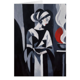 Zwart-wit Art Deco-vrouw