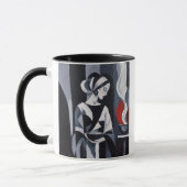 Zwart-wit Art Deco-vrouw Mok (Links)