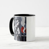 Zwart-wit Art Deco-vrouw Mok (Voorkant links)
