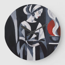 Zwart-wit Art Deco Vrouw Muurkunst
