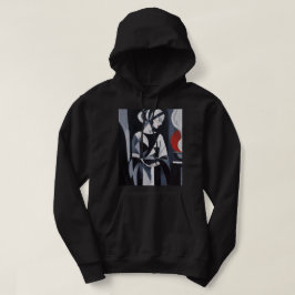 Zwart-wit Art Deco Vrouw Muurkunst Hoodie