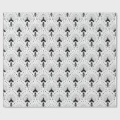 Zwart-wit art-decopatroon cadeaupapier (Vlak)