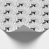 Zwart-wit art-decopatroon cadeaupapier (Hoek)