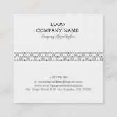 Zwart-wit art-decopatroon vierkante visitekaartje (Achterkant)