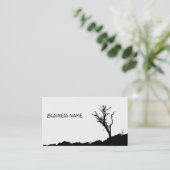 Zwart-wit Art Tree Visitekaartjes (Staand voorkant)