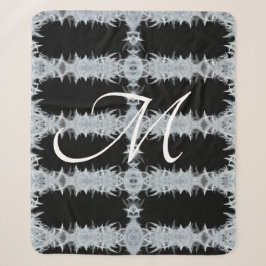 Zwart-wit ArtDeco Grafisch monogram Sherpa Deken