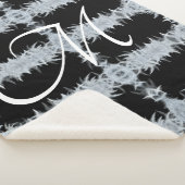 Zwart-wit ArtDeco Grafisch monogram Sherpa Deken (3/4)