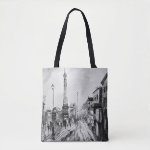 Zwart-wit artistieke schilderijen. tote bag