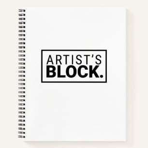 Zwart-wit "Artist's Block" spiraalnotitieboek Notitieboek