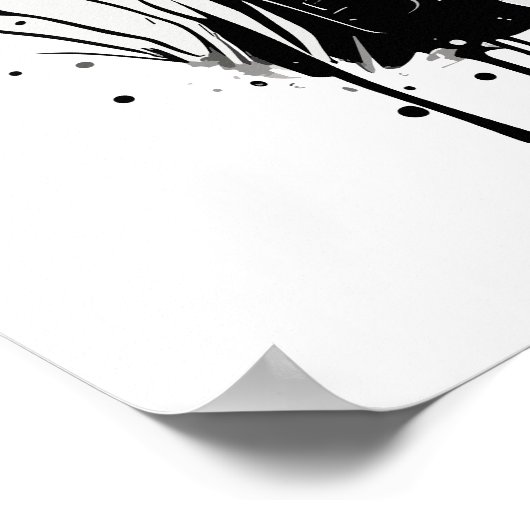 Zwart-wit Astronaut Kat Poster (Hoek)