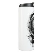 Zwart-wit Astronaut Kat Thermosbeker (Gedraaid links)