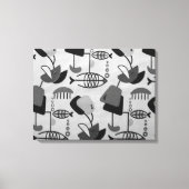 Zwart & Wit Atomic Patroon Canvas Print (Voorkant)