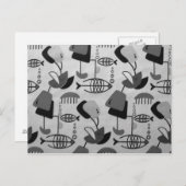 Zwart-wit atoompatroon Briefkaart (Voorkant / Achterkant)