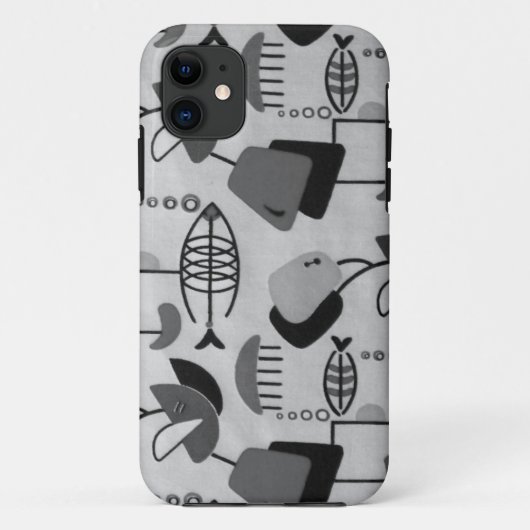 Zwart-wit atoompatroon iPhone 5/5S Hoesje (Achterkant)