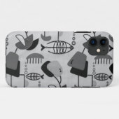 Zwart-wit atoompatroon iPhone 5/5S Hoesje (Achterkant (horizontaal))