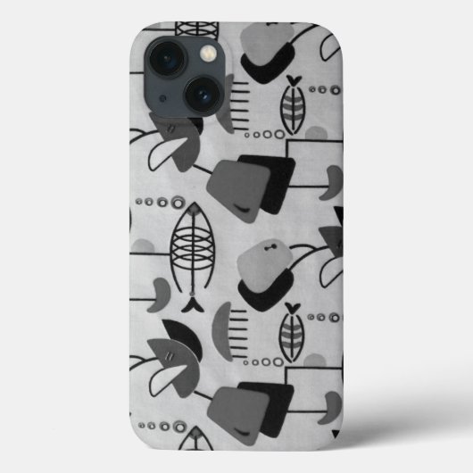 Zwart-wit atoompatroon iPhone 6 Hoesje (Achterkant)