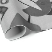 Zwart-wit atoompatroonpapier cadeaupapier (Rol Hoek)