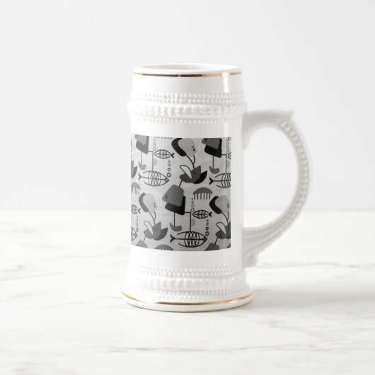 Zwart-wit atoompatroonstaal bierpul (Rechts)