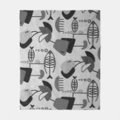 Zwart-wit atoompatroontapijt fleece deken (Voorkant)