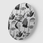 Zwart-wit atoompatten acrylwandklok grote klok (Hoek)