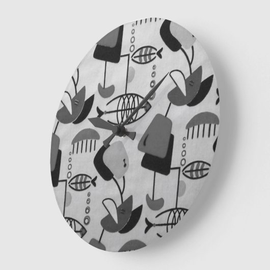 Zwart-wit atoompatten acrylwandklok grote klok (Hoek)