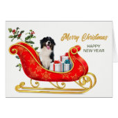 Zwart Wit Australisch Herder Kerstslee (Voorkant Horizontaal)