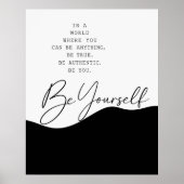 Zwart-wit Authenticiteit Quote Poster (Voorkant)