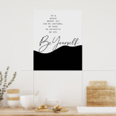 Zwart-wit Authenticiteit Quote Poster (Keuken)