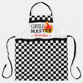 Zwart Wit Auto Race geruit vlaggen patroon Schort (Voorkant)