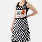 Zwart Wit Auto Race geruit vlaggen patroon Schort (Insitu)