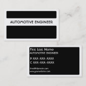 Zwart wit Automotive Engineer visitekaartjes (Voorkant / Achterkant)