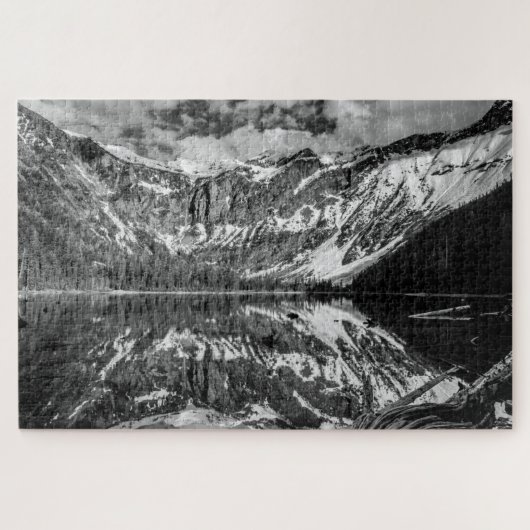 Zwart-wit Avalanche-meer Legpuzzel (Horizontaal)