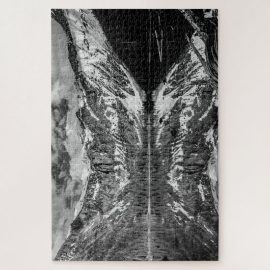 Zwart-wit Avalanche-meer Legpuzzel (Verticaal)