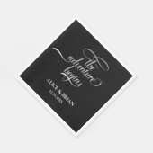 Zwart-wit avontuur begint bruiloft servet (Hoek)